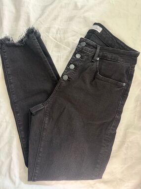 LOFT Black Curvy Skinny High-Rise Button-Fly Jeans